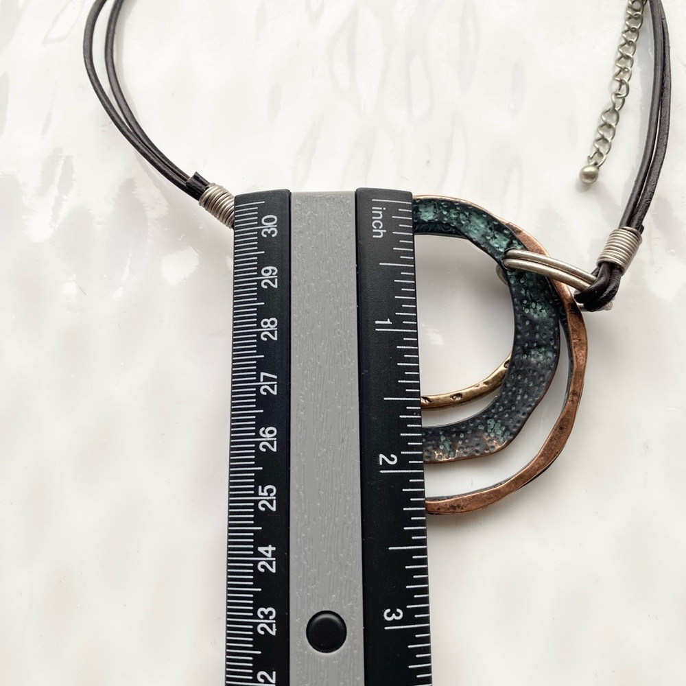 Bohemian Mixed Metals Artist Created Pendant Necklace 16” inches with extender. - Picture 5 of 7